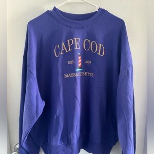 NWOT Cape Cod Purple Crewneck Sweater